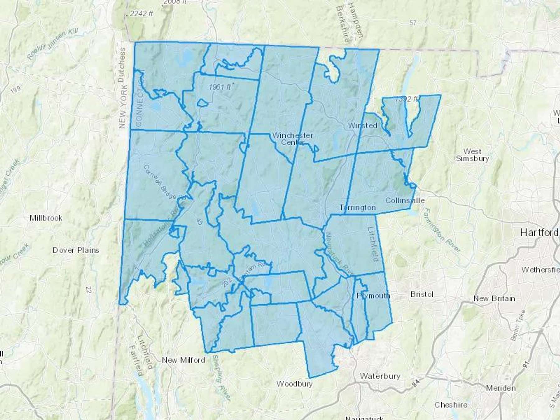 Laplaca Oil & Propane Cash Heating Oil Delivery Map Map With The Laplaca Oil & Propane Heating Oil Delivery Area Shaded In Blue
