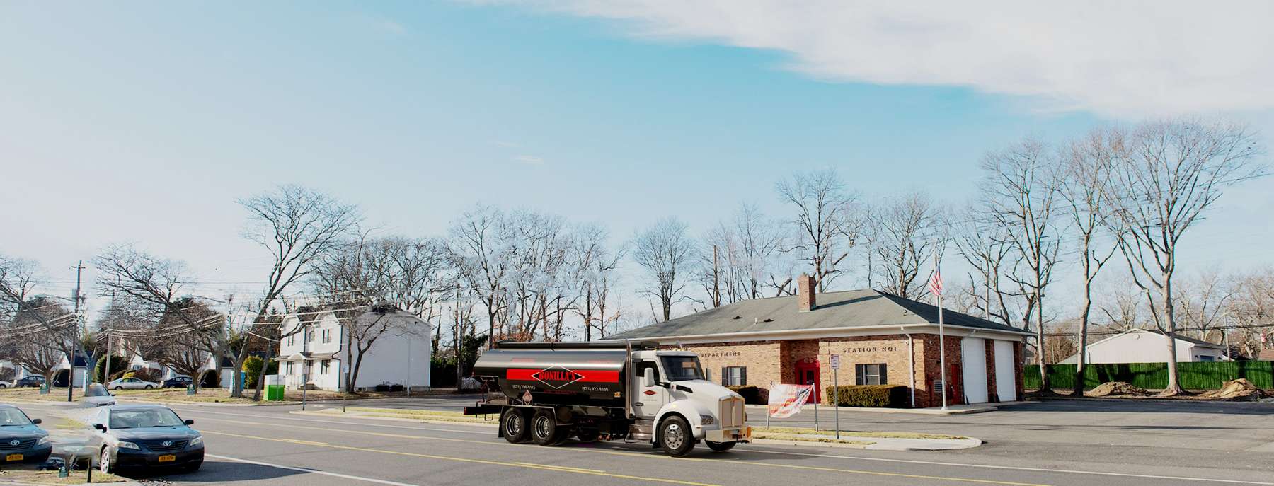 Bonilla's Fuel Heating Oil Truck Bonilla's Fuel residential home heating oil truck parked in front of station number one in Bay Shore, Long Island, New York delivering fuel oil.