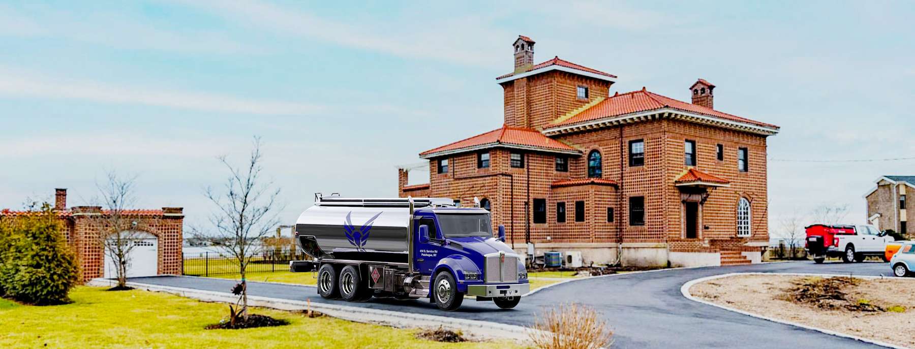 Dole Fuel Heating Oil Truck Dole Fuel residential home heating oil truck adjacent to the Huntington Manor Fire Department in Huntington, Long Island, New York delivering fuel oil.
