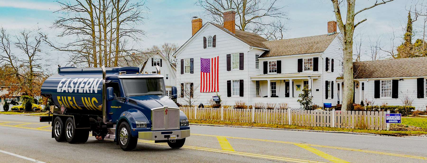 Eklund Park Utilities Heating Oil Truck Eklund Park Utilities residential home heating oil truck at the intersection of Plainview Road and the Seaford Oyster Bay Expressway in Bethpage, Long Island, New York delivering fuel oil.