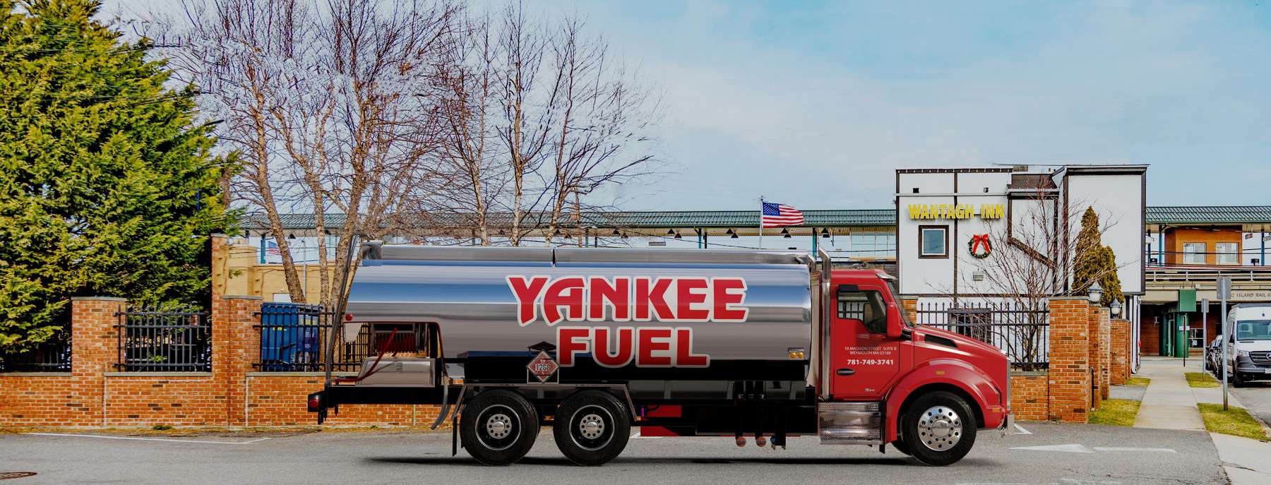 Z&S Fuel & Service Heating Oil Truck Z&S Fuel & Service residential home heating oil truck parked in front of a gray house in Huntington, Long Island, New York delivering fuel oil.