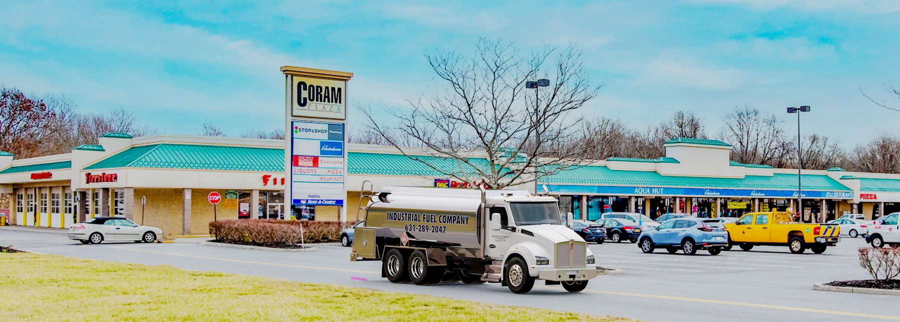 J W Piccozzi Fuel Oil Heating Oil Truck J W Piccozzi Fuel Oil residential home heating oil truck at the entrance roundabout at the Country Club in Brentwood, Long Island, New York delivering fuel oil.