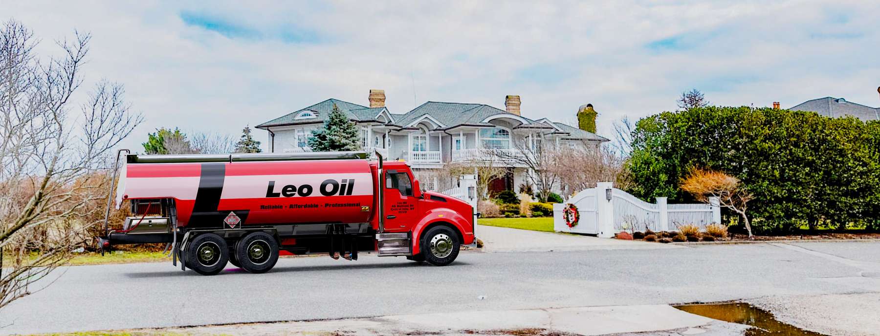 Lo-Co Fuel Heating Oil Truck  Lo-Co Fuel residential home heating oil truck at Silver Lake Park in Baldwin, Long Island, New York delivering fuel oil.