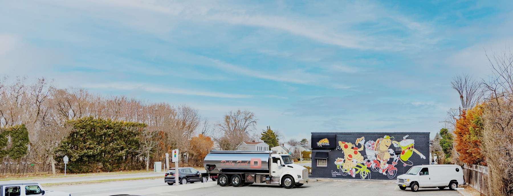 Devoe Fuel Oil Heating Oil Truck Devoe Fuel Oil residential home heating oil truck on a cloudy afternoon in Shirley, Long Island, New York delivering fuel oil.