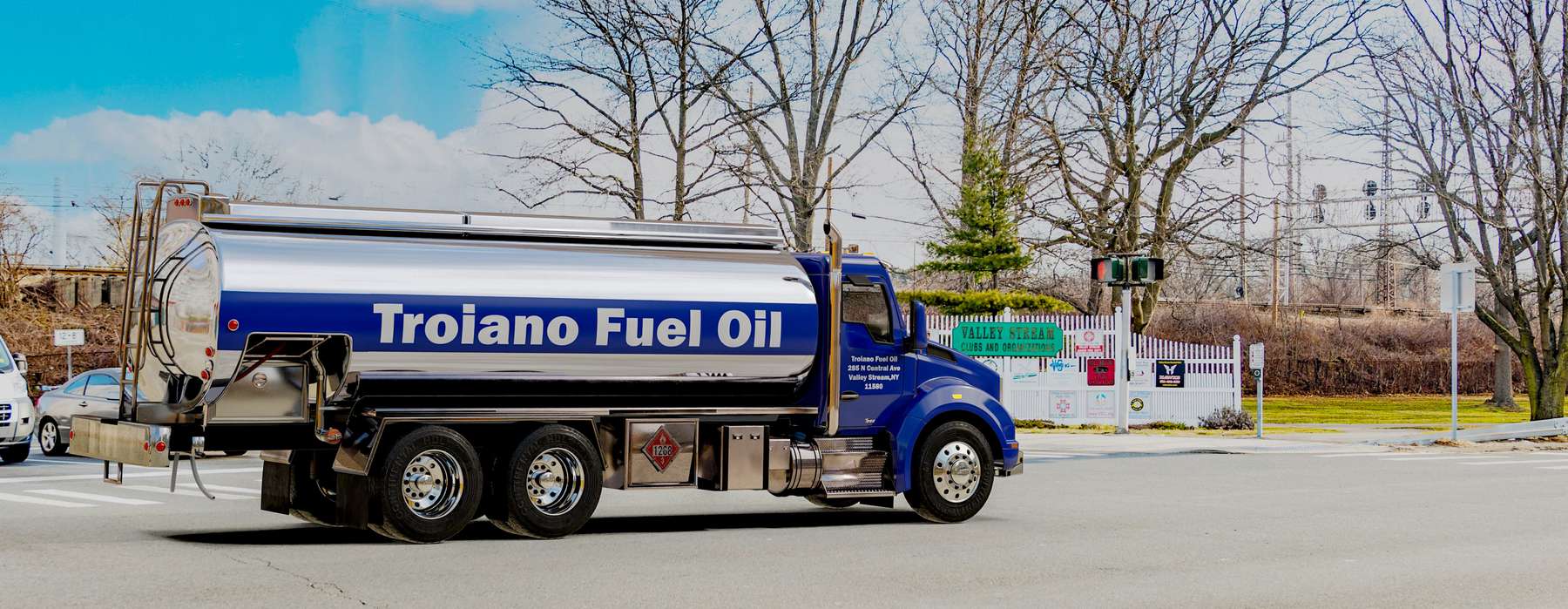 Troiano Fuel Oil Heating Oil Truck Troiano Fuel Oil residential home heating oil truck at the intersection of NY 27 and Mill Road in Valley Stream, Long Island, New York delivering fuel oil.