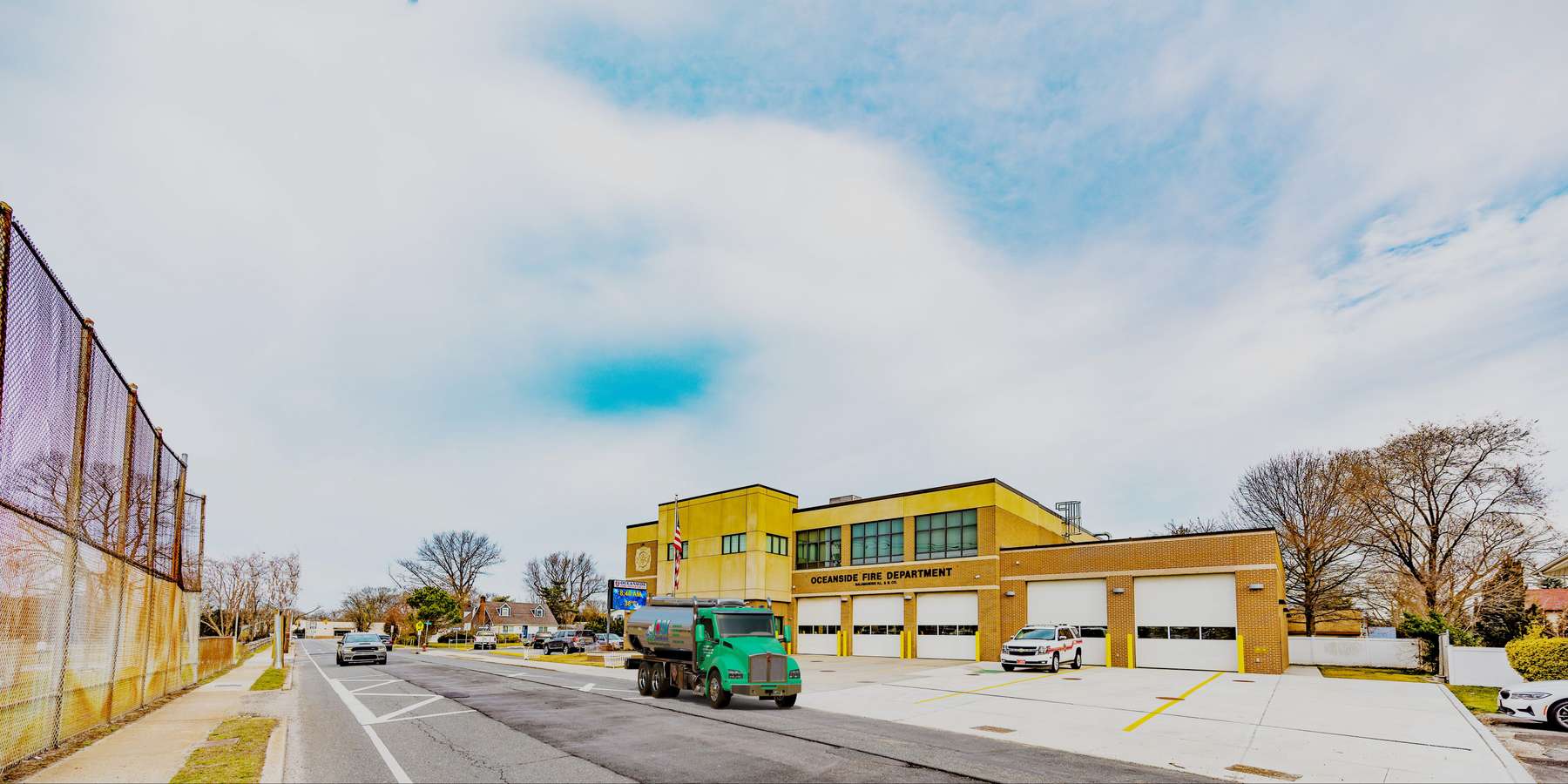 Residential heating oil truck outside Salamander and Company in Oceanside, Long Island, New York delivering fuel oil. Residential heating oil truck outside Salamander and Company in Oceanside, Long Island, New York delivering fuel oil.
