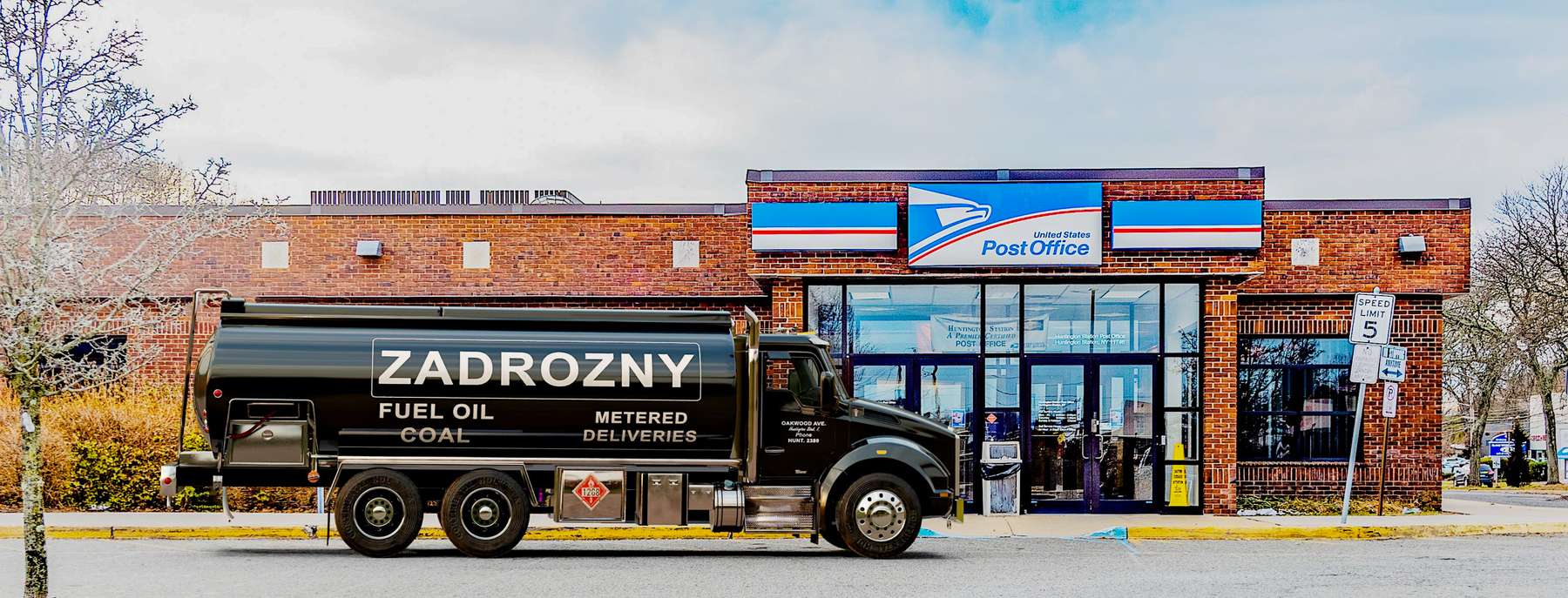 Kleer Fuel Heating Oil Truck Kleer Fuel residential home heating oil truck downtown in Centereach, Long Island, New York delivering fuel oil.