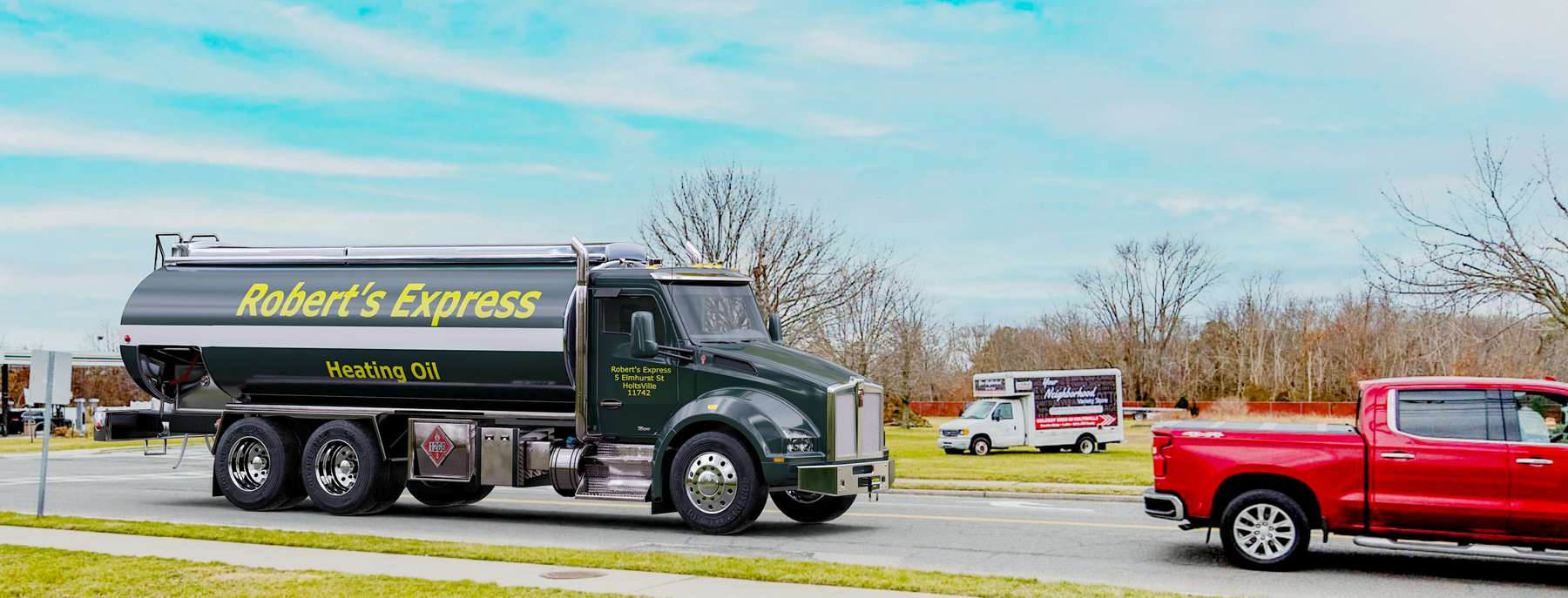 A. Sforza & Sons Heating Oil Truck A. Sforza & Sons residential home heating oil truck in front of the electric station in Freeport, Long Island, New York delivering fuel oil.