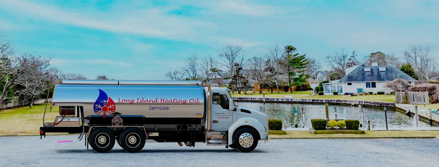 Marran Oil Heating Oil Truck Marran Oil residential home heating oil truck on a road adjacent to a shopping center in Holtsville, Long Island, New York delivering fuel oil.