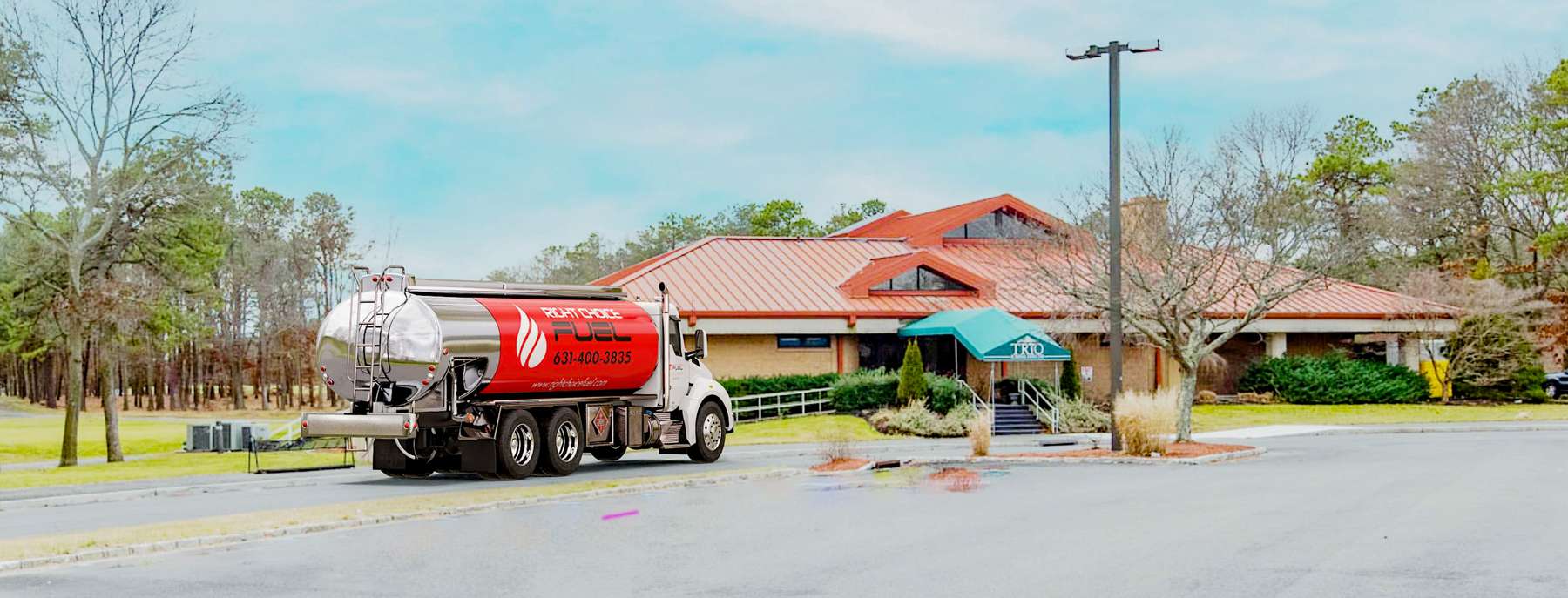 Romeo's Fuel Heating Oil Truck Romeo's Fuel residential home heating oil truck at sunset in Holbrook, Long Island, New York delivering fuel oil.