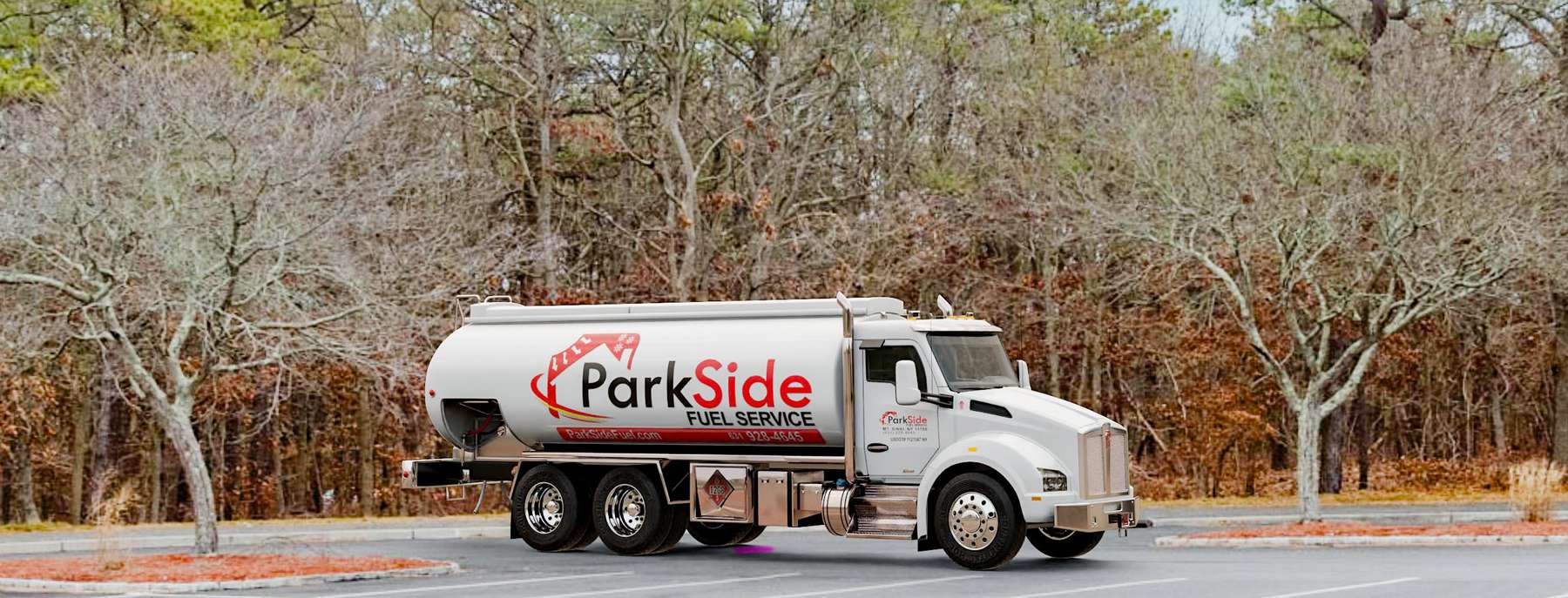Pacific Fuel Oil Heating Oil Truck Pacific Fuel Oil residential home heating oil truck in front of a white stucco bungalow with a red gravel driveway in Cedarhurst, Long Island, New York delivering fuel oil.