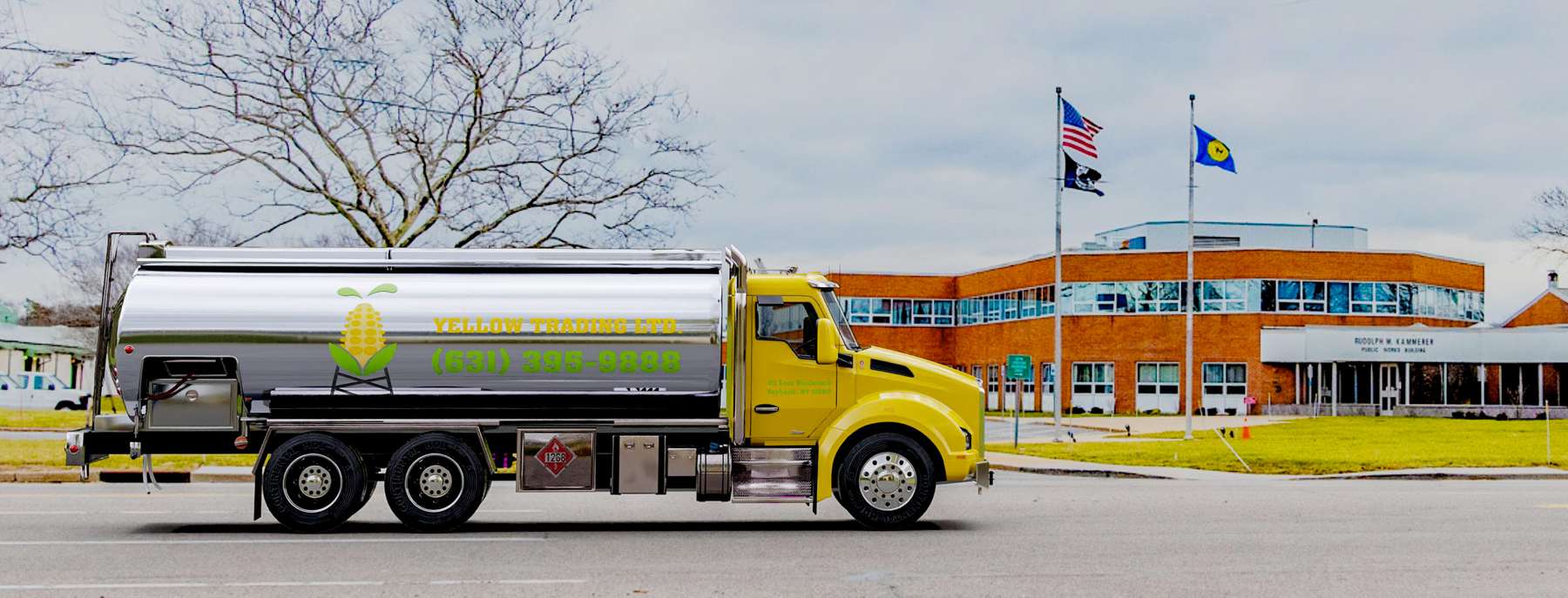 Z&S Fuel & Service Heating Oil Truck Z&S Fuel & Service residential home heating oil truck parked in front of a gray house in Huntington, Long Island, New York delivering fuel oil.