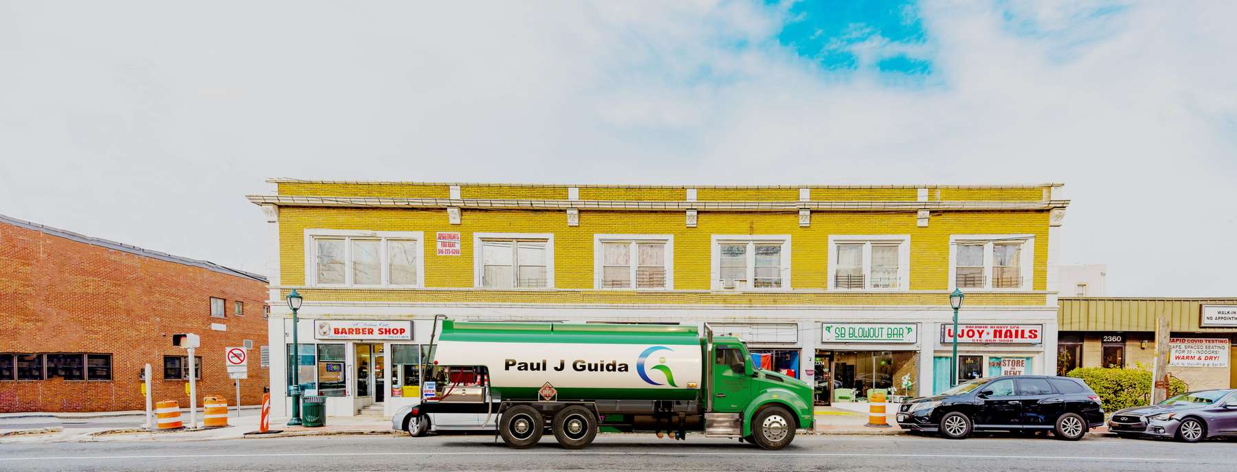 Petro Inc Heating Oil Truck Petro Inc residential home heating oil truck in front of the LIRR station in Lindenhurst, Long Island, New York delivering fuel oil.