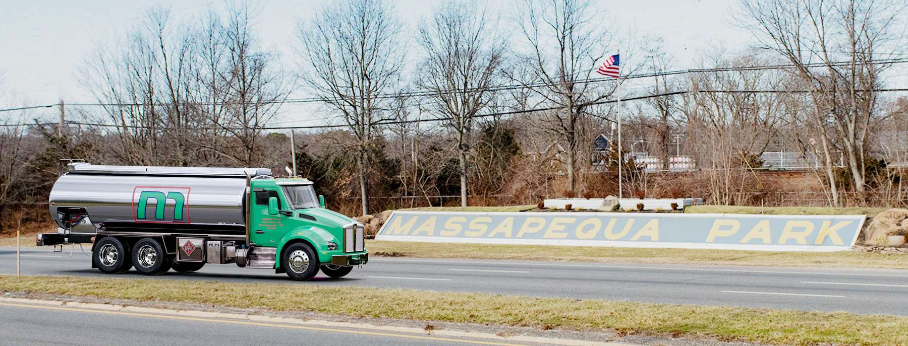 Adriana Fuel Heating Oil Truck Adriana Fuel residential home heating oil truck on the highway in Massapequa Park, Long Island, New York delivering fuel oil.