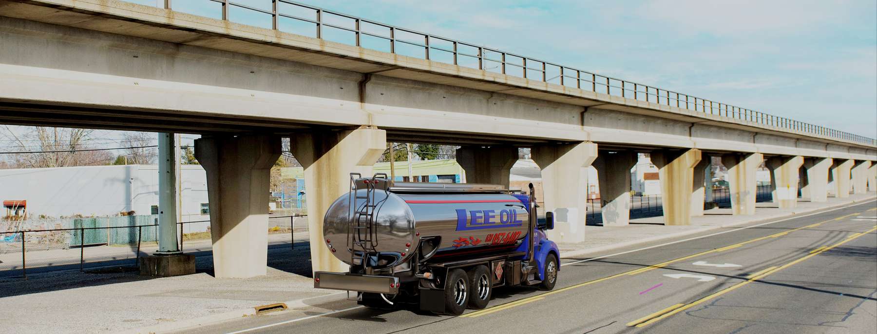 Liberty Fuel & Energy Heating Oil Truck Liberty Fuel & Energy residential home heating oil truck parked in a driveway at sunset in Bay Shore, Long Island, New York delivering fuel oil.