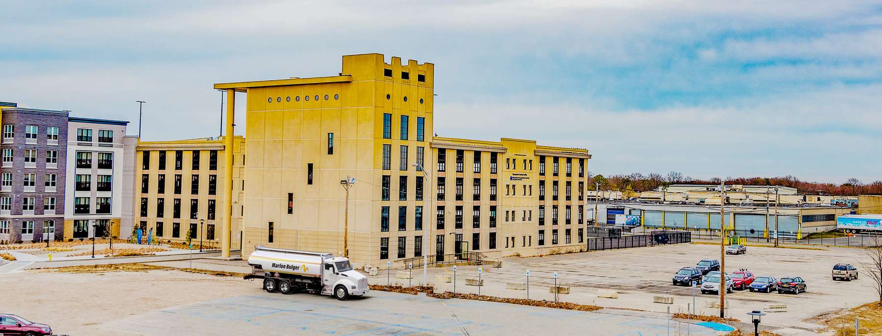 Marlon Bulger Heating Oil Truck Marlon Bulger residential home heating oil truck in the Acorn St parking lot in Wyandanch, Long Island, New York delivering fuel oil.